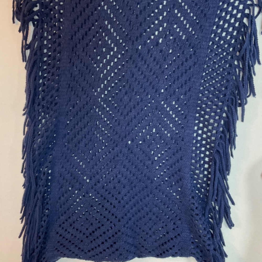 MIXIT blue shaw/scarf fringed *Coupon Eligibile* One Size - Picture 4 of 10